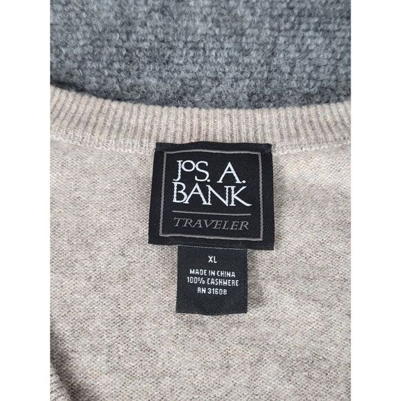 Jos A. Bank Traveler Cashmere Sweater Men Sz XL Tight Knit‎ V Neck Workwear - Picture 6 of 8
